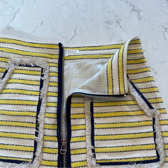 Veronica Beard 💛 Lynden Tweed Strip Mini Skirt Size 6 - Picture 4 of 8